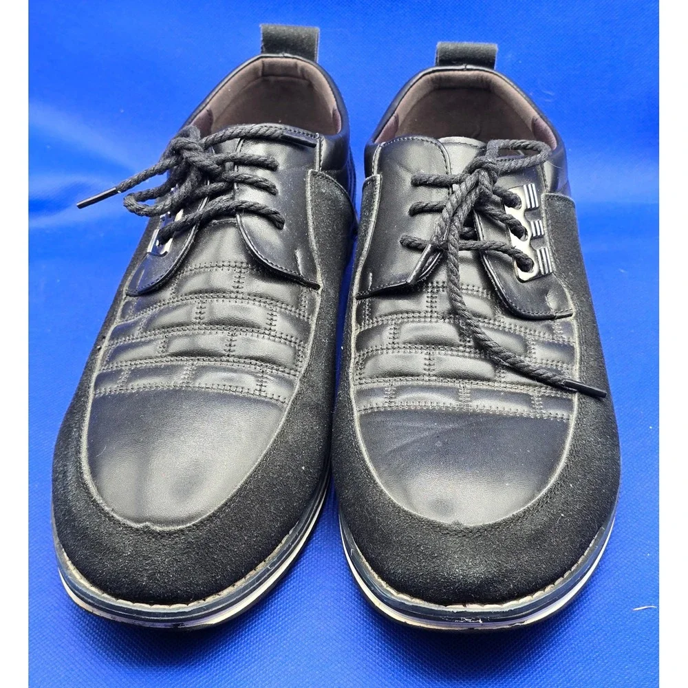 Gatsby Mens Black Leather Suede Dress Shoes Sneakers Size 11.5 45.5 EU